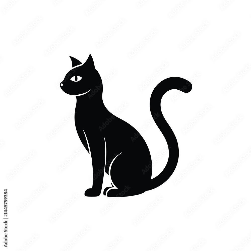 Fototapeta premium Vector Cat Face Outline Minimal Art