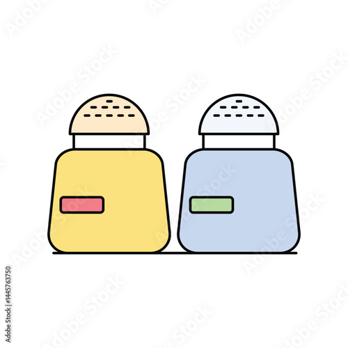 salt and paper lineal color line icon with white background vector stock illustration