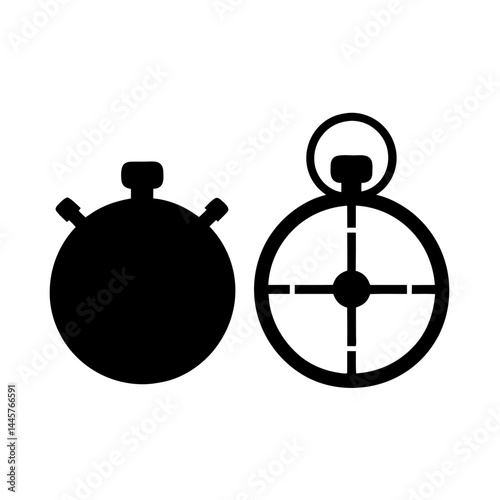 Stylized rendering of a stopwatch highlighting form and construction techniques