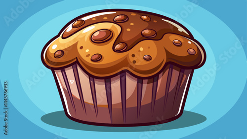 Chocolate muffin with a tender rise and rich, dense crumb.
Its shape and color evoke cozy, fresh-baked charm.
Simple yet mouthwatering, a design-friendly dessert.
Ideal for food vectors, product icons