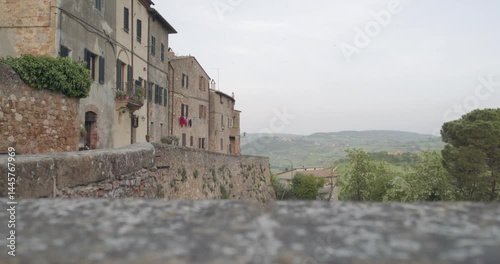Hillside town in Italy, picturesque coastal village with colorful houses, perfect for travel blogs, tourism websites, and travel brochures.