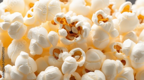 Obraz na płótnie A close-up of popcorn kernels arranged neatly, ready to be popped in a kitchen environment. w salonie