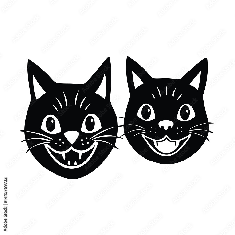 Stylized Cat Head Silhouette Vector Illustration Stylized Cat Head Silhouette Vector Illustration