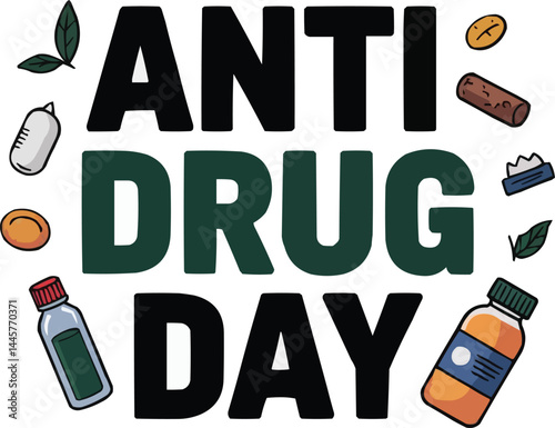 Anti Drug Day ector illustration