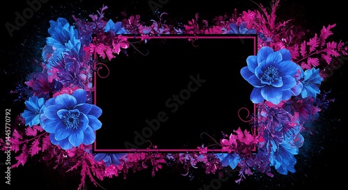 Neon Bloom Frame AI Generated