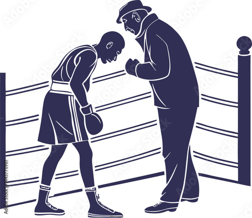Boxing Match – Digital Art Illustration of Victory and Defeat