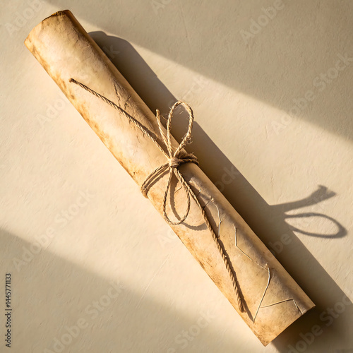 Rolled Parchment Tied with Twine: Timeless Charm