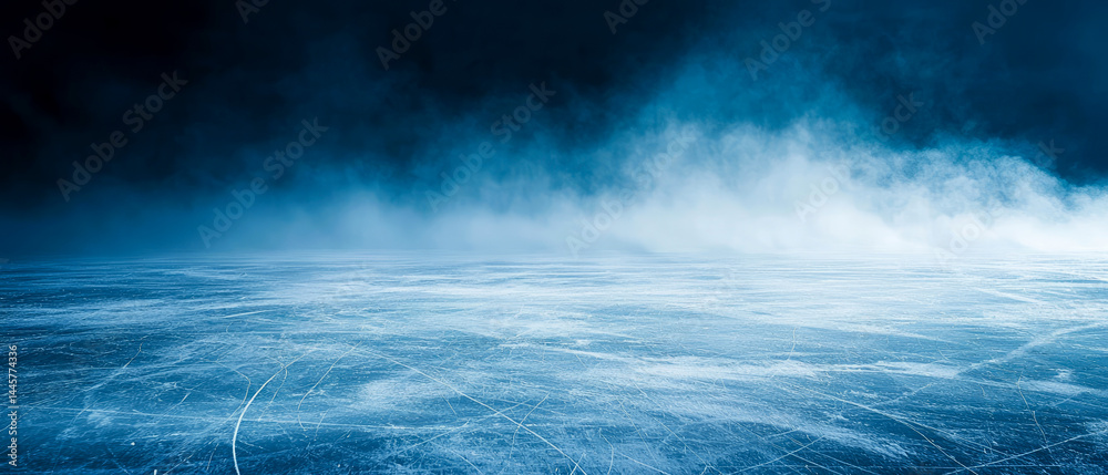 custom made wallpaper toronto digitalIcy landscape with a reflective ice surface, scratched and frosty, in a misty, ethereal setting. Winter outdor scene. 