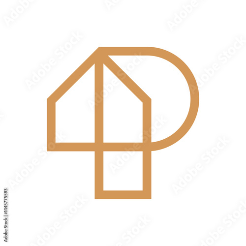 P house creative line logo design