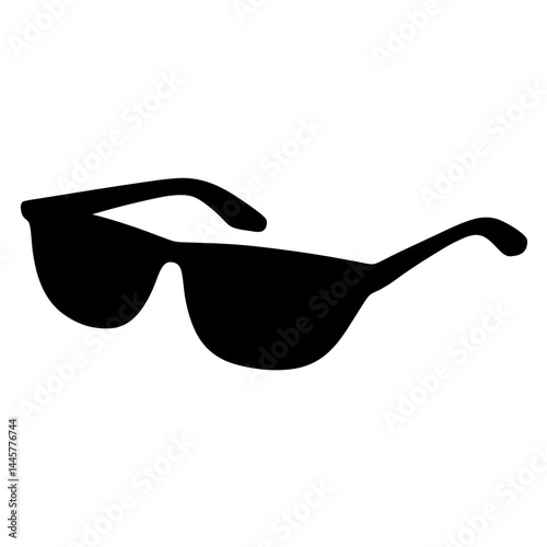 Sunglasses silhouette depicting summer style and sun protection fashion accessory item