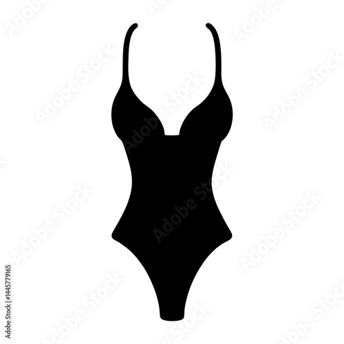Elegant Black OnePiece Swimsuit Design for Summer Fashion and Beachwear