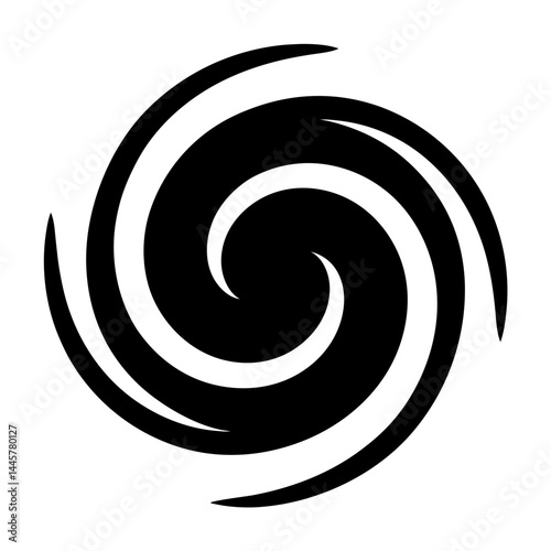 Abstract swirling vortex with a bold black and white design element