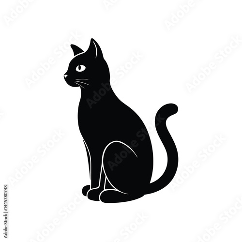 Wallpaper Mural Black Sitting Cat Vector Icon Torontodigital.ca