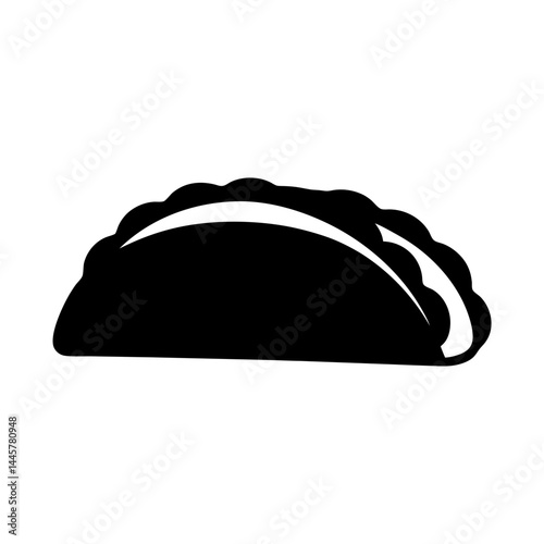 Simple and Striking Silhouette of a Delicious Taco or Empanada Treat