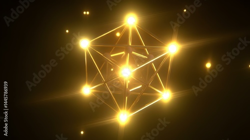 geometry interlaced with AI neural paths and light