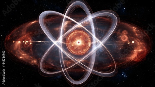 geometry interlaced with AI neural paths and light