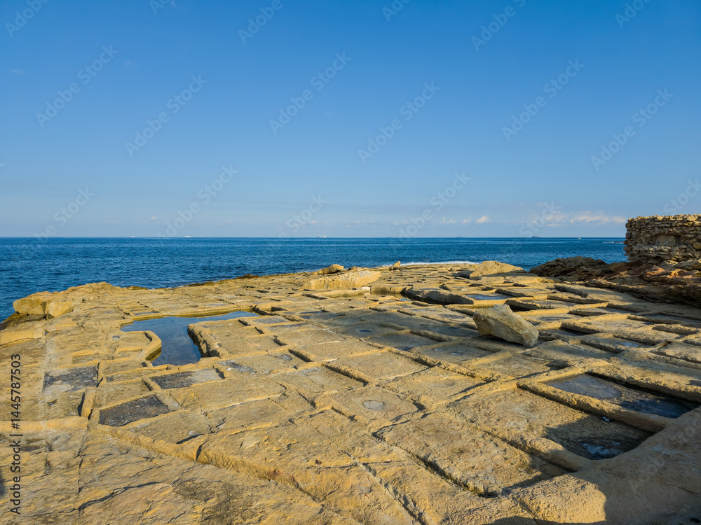 salt pans on island of Malta