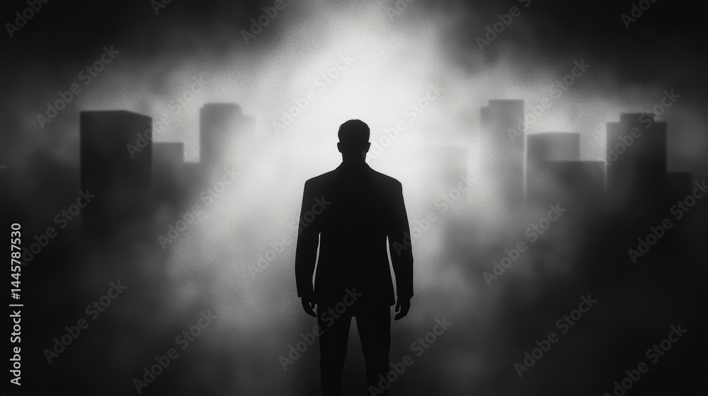 Fototapeta premium Shadow of a corporate leader with goals 
