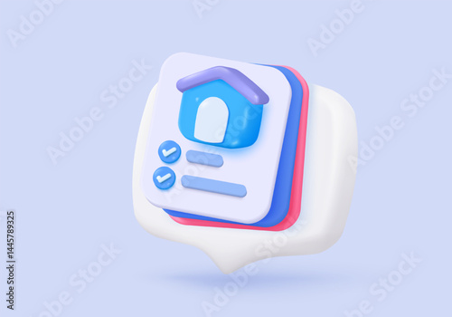 3d mortgage housing to money, money invest profit project, mansion rental property of financial. Residence for personal loan icon signs. 3d real estate financial icon vector render illustration
