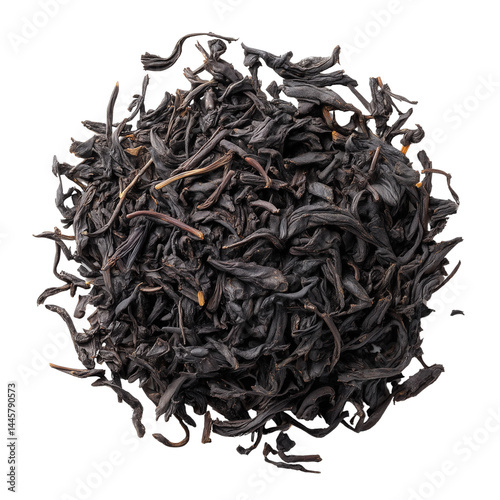 Obraz na płótnie Loose black tea leaves isolated on white background w salonie