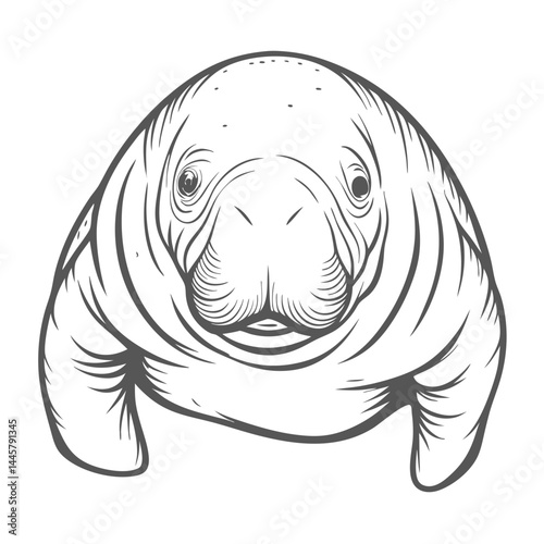 Beluga Whale Line Art Illustration