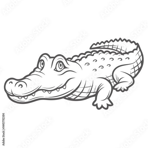 Wallpaper Mural Cartoon Saltwater Crocodile Outline Illustration Torontodigital.ca