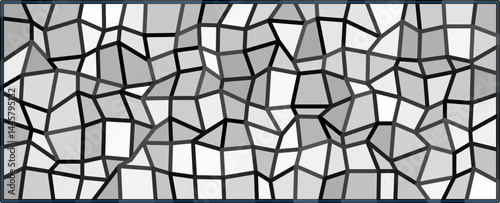 Modern Geometric Illustration, An abstract geometric composition with black lines and grey polygons