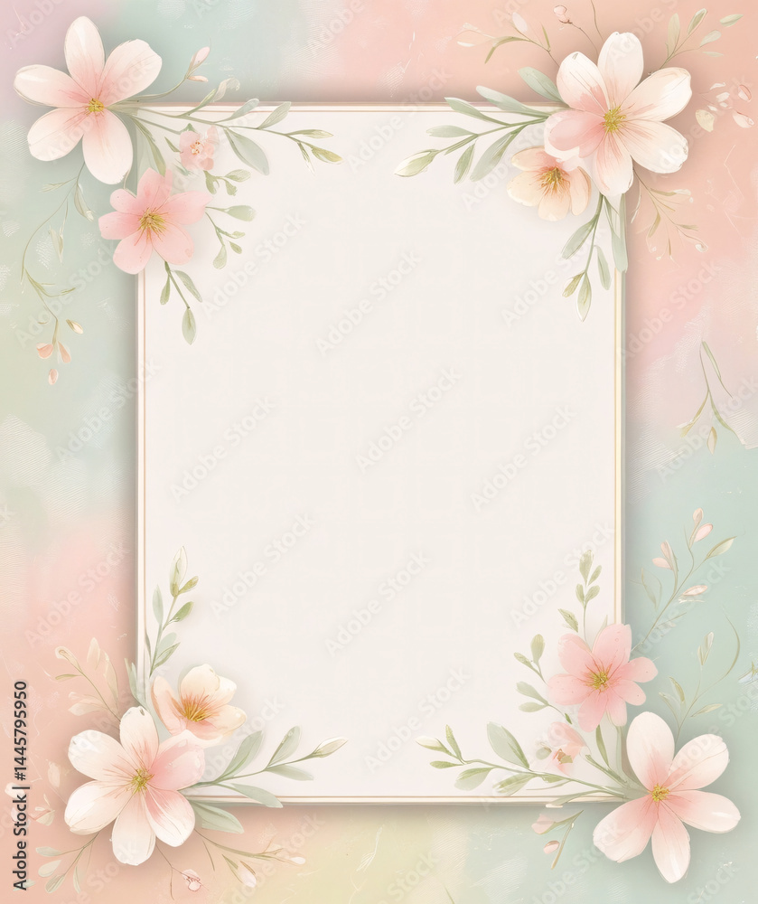 Fototapeta premium Beautiful Greeting Card With Flowers