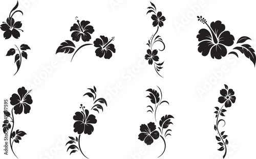 Flower silhouette vector design on white background 