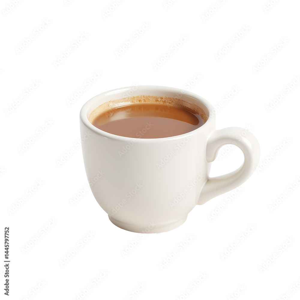 White Ceramic Mug with Coffee Icon White Ceramic Mug with Coffee Icon