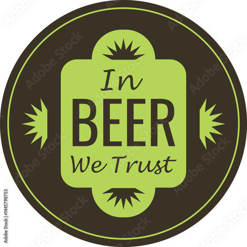 Beer Mat Vector Illustration Isolated on Transparent Background