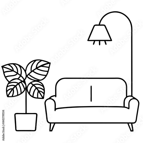 sofa and lamp