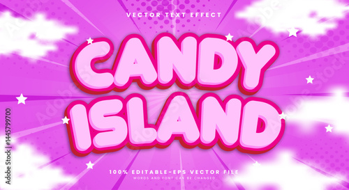 Candy Island 3d editable text effect Template Suitable for Sweet dream theme
