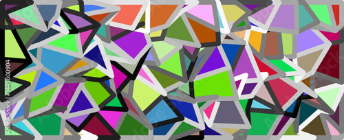 Multicolored Polygonal Chaos, A conceptual fusion of polygons in radiant, multicolored motion