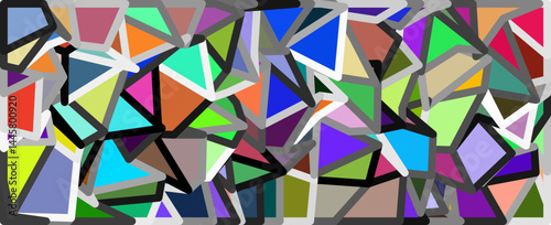 Mesmerizing Shape Collision, Layered shapes create a flowing, immersive artistic arrangement