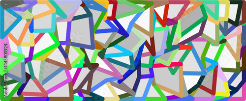Explosive Geometric Patterns, Bright and energetic patterns collide to form a bold geometric abstraction
