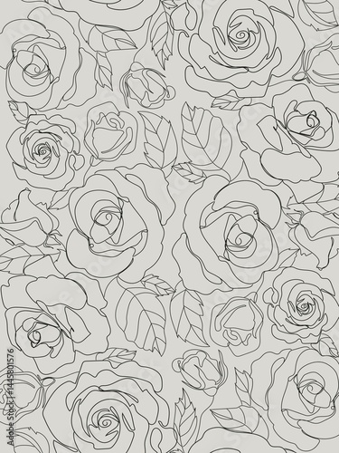 A seamless background with roses