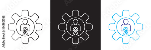 Employer branding icon. Vector for websites, mobile interfaces, presentations, banner, visual branding etc. Vector illustration. isolated on white and black background. EPS 10