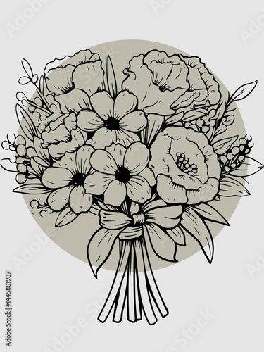 vector illustration of a bouquet of flower