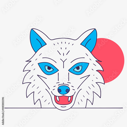 vector illustration of a wolf face