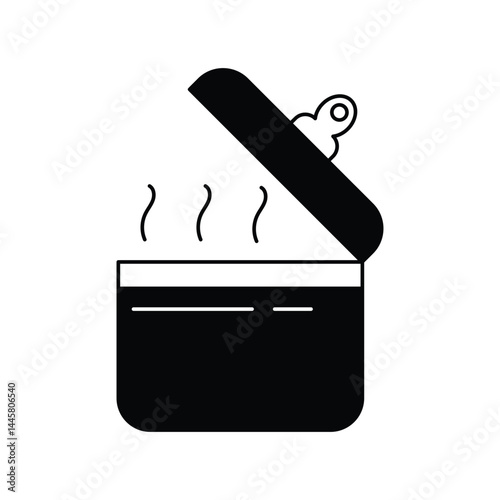 stew glyph outline icon with white background vector stock illustration