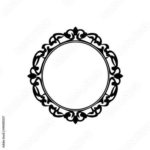 Wallpaper Mural Elegant Black Ornate Round Frame Vector Design Torontodigital.ca