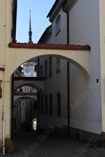 Fototapeta Naklejka Na Ścianę i Meble -  Narrow street view in old european city