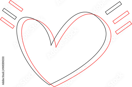 Simple abstract heart line icon in minimalistic style