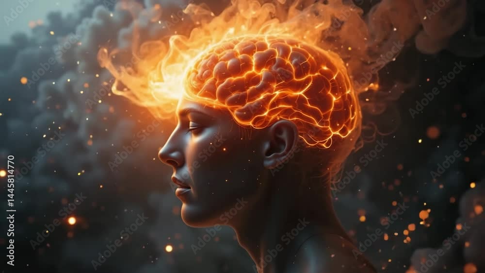 Burning Brain Abstract Concept Visualization Burning Brain Abstract Concept Visualization