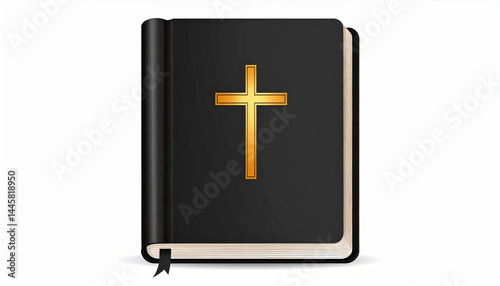 The holy bible and cross vector - illustration on a white isolated background wallpaper