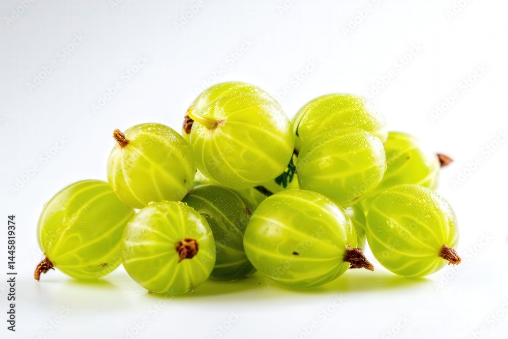 Fresh red gooseberries with leaves on white background, ripe summer berries
Fresh red gooseberries with leaves on white background, ripe summer berries