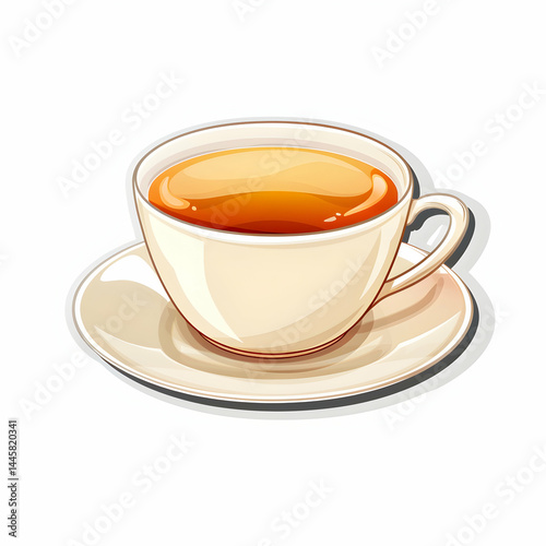 Wallpaper Mural Simple Elegant Cup of Tea on a Saucer Isolated on White Background Torontodigital.ca