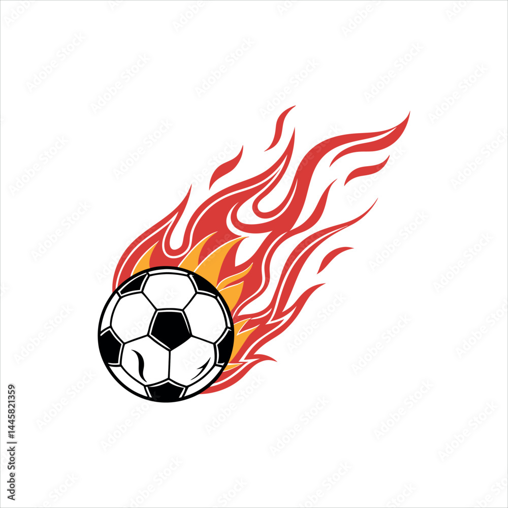 Obraz premium Fiery Football Logo Design