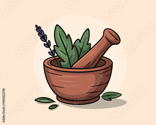 Mortar and Pestle for Herbs and Spices Grinding